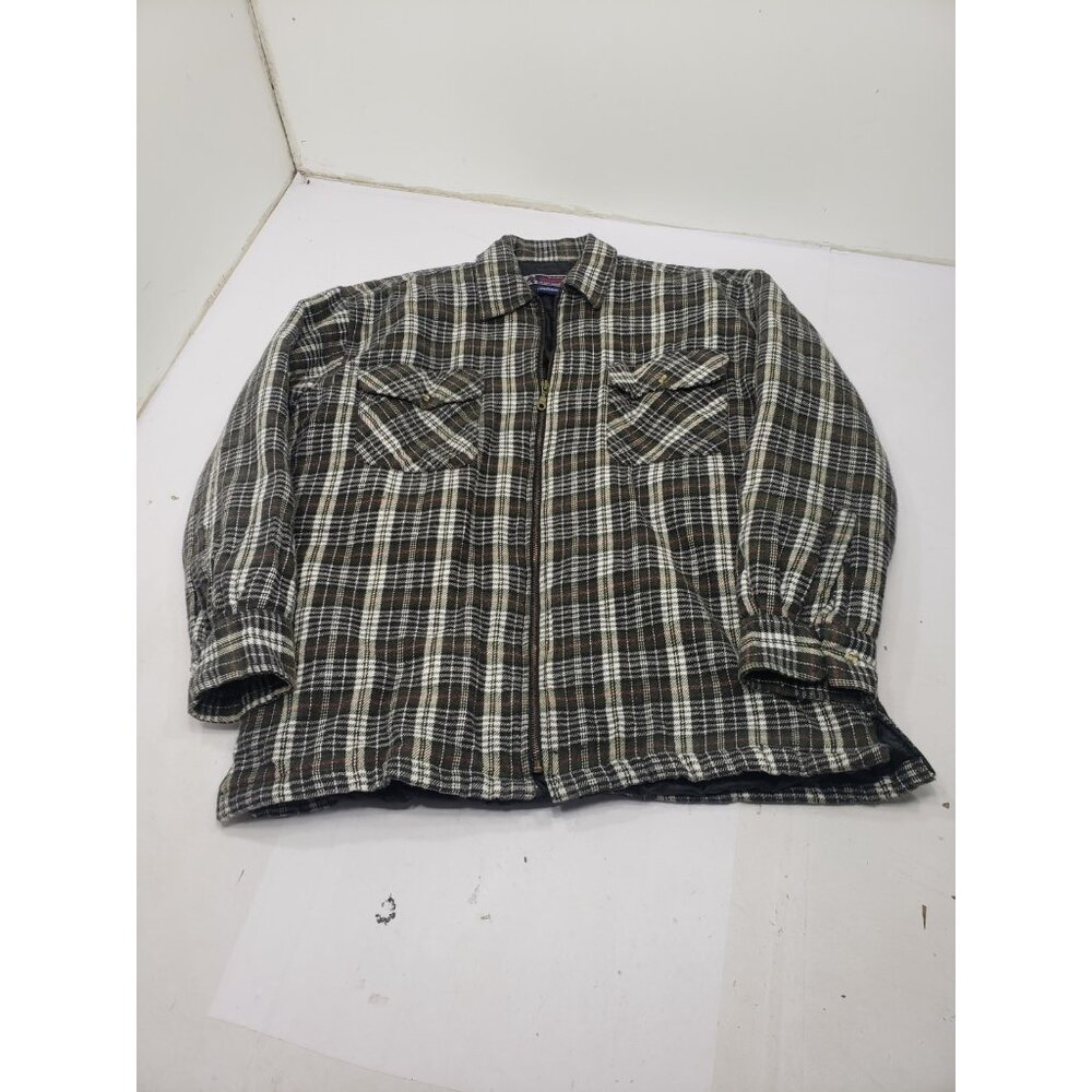 Wiliams Bay Men’s Quilt Lined Flannel Button Shirt Plaid Shajacket Size Large